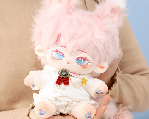 無属性 20cm 着せ替えぬいぐるみ 本体 男の子 獣耳 黒 ピンク 無属性 20cm 着せ替えぬいぐるみ 本体 男の子 獣耳 黒 ピンク