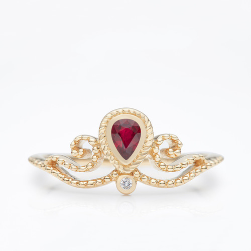 プリンセス」K18イエローゴールド 天然ルビー 天然ダイヤモンド 情熱 7  