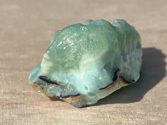 ブルーアラゴナイト　アズライト付き原石　③ 阿富汗　霰石 Blue Aragonite with Azurite 8枚目の画像