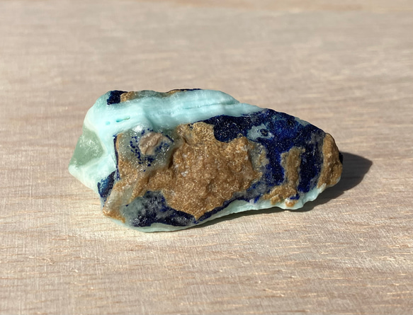 ブルーアラゴナイト　アズライト付き原石　③ 阿富汗　霰石 Blue Aragonite with Azurite 13枚目の画像