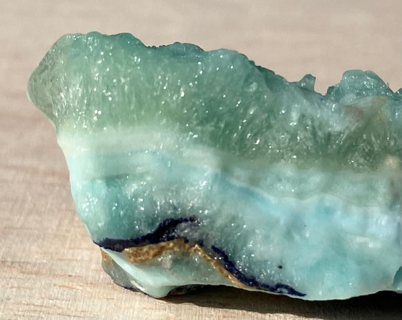 ブルーアラゴナイト　アズライト付き原石　③ 阿富汗　霰石 Blue Aragonite with Azurite 7枚目の画像