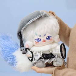 無属性 ぬいぐるみ 20cm 着せ替えぬいぐるみ 獣耳付け男の子 白髪青い目着せ替え人形 綿人形 コットンドール 1枚目の画像