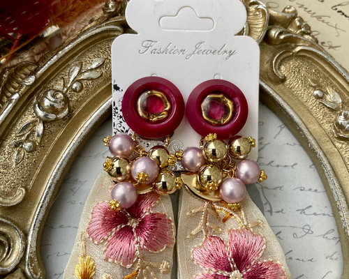 ＊フランスボタン　イヤリング＊ 718e88bcaee4f9b4e84399222fb45b