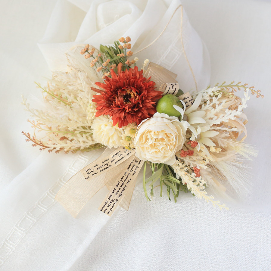 ふんわりナチュラル三日月リース縦長スワッグ横長スワッグ