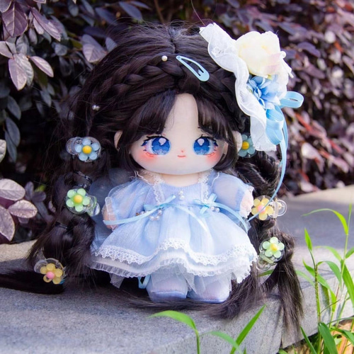 着せ替えぬいぐるみ 20cm ロングヘア ぬい服 ドレス 無属性