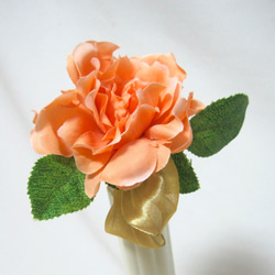 ピーチカラーのティアドロップブーケ♪ブートニア付き♪生花みたいに綺麗な造花です♪高品質なのに安い 18枚目の画像