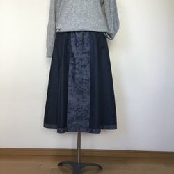 2種の大島紬のスカート      着物リメイク 5枚目の画像