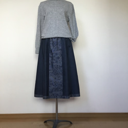 2種の大島紬のスカート      着物リメイク 4枚目の画像