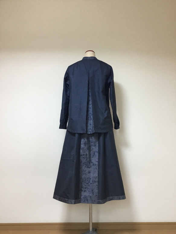 2種の大島紬のスカート      着物リメイク 2枚目の画像
