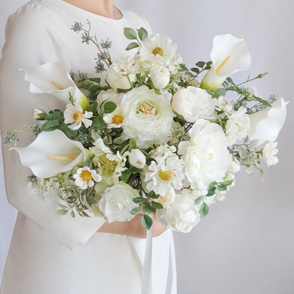 ウェディングブーケ ブートニア コスモス ピュアコスモスブーケ