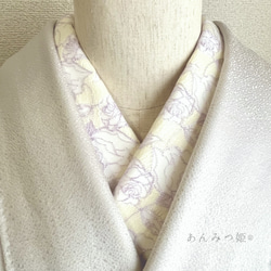 洗える刺繍半衿  ニュアンスカラーの透かし刺繍 1枚目の画像
