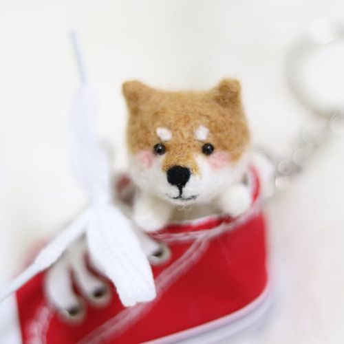 受注製作 シューズIN柴犬 羊毛フェルト 羊毛フェルト ぱんだ王国