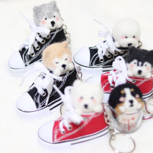 受注製作 シューズIN柴犬 羊毛フェルト 羊毛フェルト ぱんだ王国