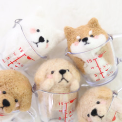 受注製作計量カップINわんちゃん 羊毛フェルト 羊毛フェルト ぱんだ