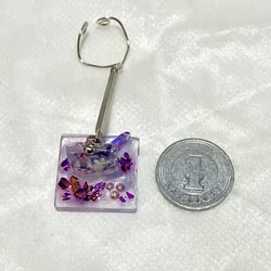 ルクシプオリの耳飾り 紫の樹　※パーツ変更、金具色変更可、２個購入割引あり 4枚目の画像