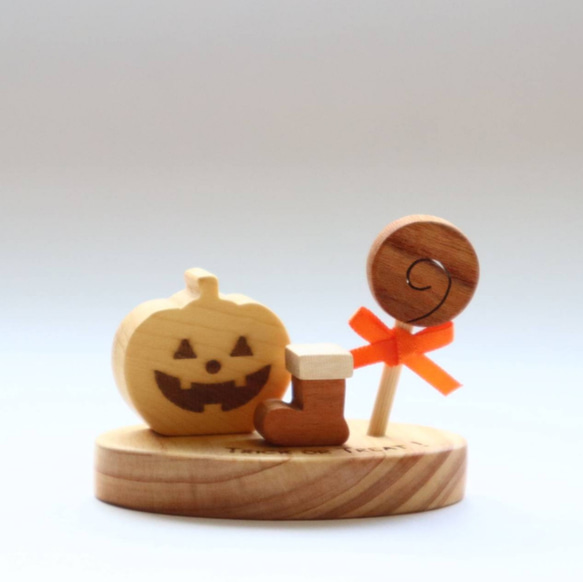 選べる！ちょこんと小さなハロウィン飾り　＊受注制作　木製季節飾り　国産無垢材使用　ジャック・オー・ランタン　 12枚目の画像