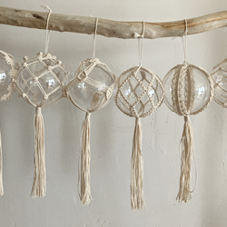 ◯8cm 6個set箱入り◯ クリアボールオーナメント　オーナメント　マクラメ 3枚目の画像