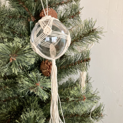 ◯8cm 6個set箱入り◯ クリアボールオーナメント　オーナメント　マクラメ 10枚目の画像