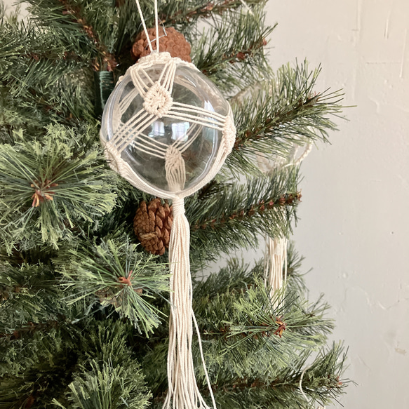 ◯8cm 6個set箱入り◯ クリアボールオーナメント　オーナメント　マクラメ 10枚目の画像