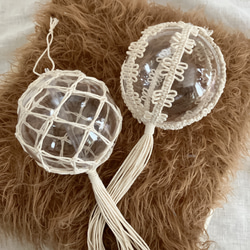 ◯8cm 6個set箱入り◯ クリアボールオーナメント　オーナメント　マクラメ 6枚目の画像