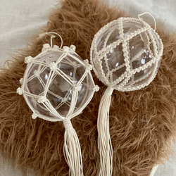 ◯8cm 6個set箱入り◯ クリアボールオーナメント　オーナメント　マクラメ 5枚目の画像