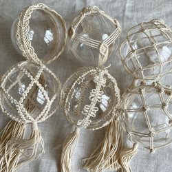 ◯8cm 6個set箱入り◯ クリアボールオーナメント　オーナメント　マクラメ 7枚目の画像