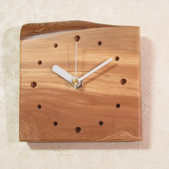 希少材《林檎》 木製時計14（掛け時計） 6枚目の画像