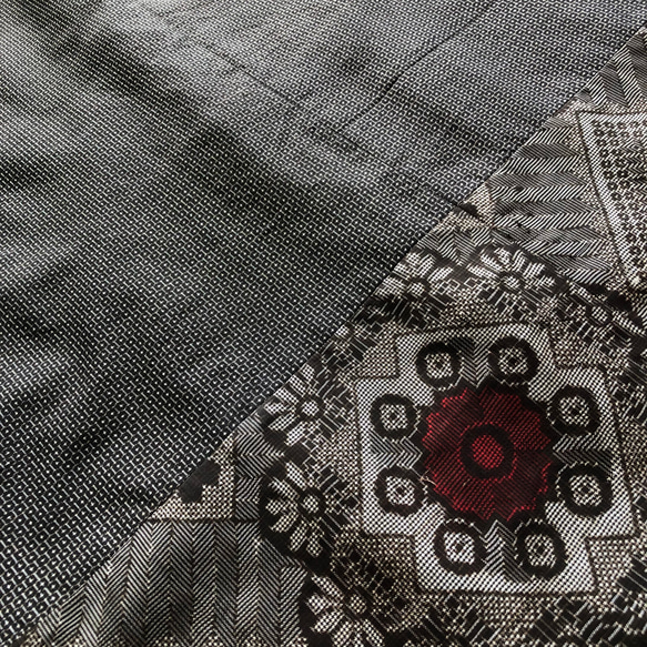 アンティーク大島紬のパッチワークコート　リバーシブル　茶龍郷　　受注制作可能です　着物リメイク 7枚目の画像