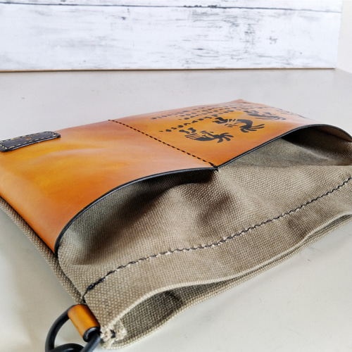 帆布×レザー】サコッシュ・ショルダーバッグ サコッシュ TEN