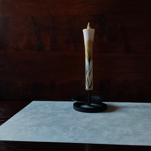 月光】 ススキ 名月 絵ろうそく 贈り物 手土産 お供え 和蠟燭 伝統工芸