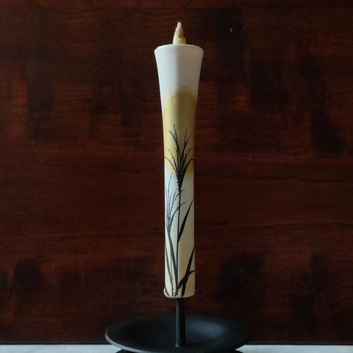 月光】 ススキ 名月 絵ろうそく 贈り物 手土産 お供え 和蠟燭 伝統工芸