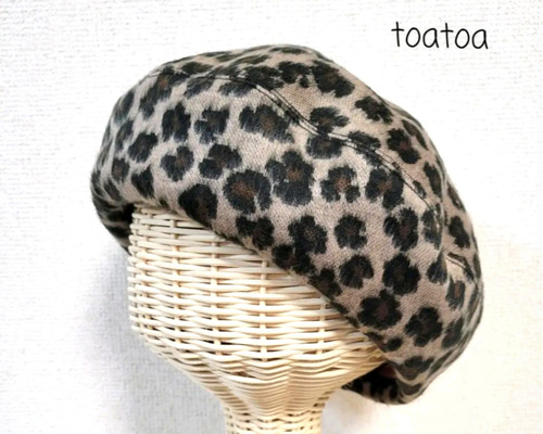 ラスト1点！ レオパード柄 ヒョウ柄 ベレー帽 ベレー帽・ハンチング