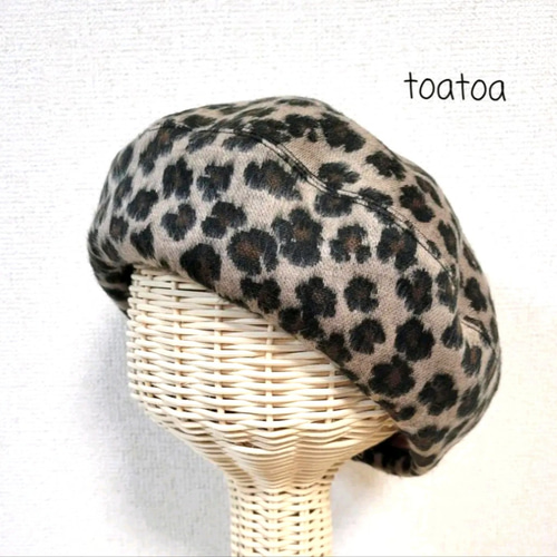 ラスト1点！ レオパード柄 ヒョウ柄 ベレー帽 ベレー帽・ハンチング
