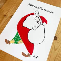 【クリスマス】【ポスター】お洒落なサンタのMerry Merry Christmas☆サンタクロース＊A4 7枚目の画像