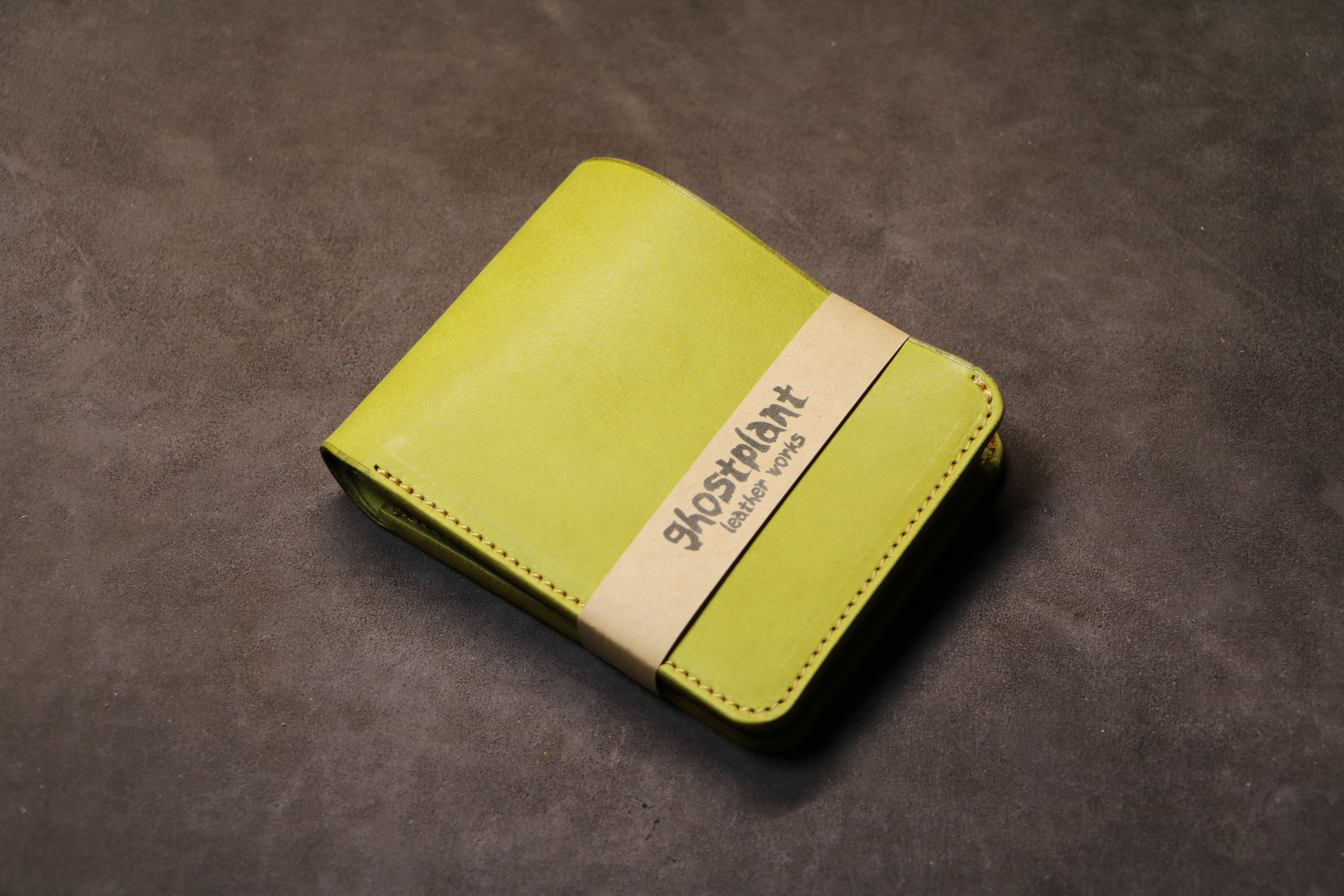 【インポケット二つ折り財布】国産オイル ライム ED-014