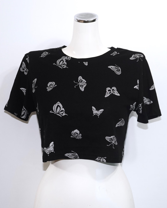 Metallic Butterflies T-shirts (black) 半袖Ｔシャツ ブラック 黒 ストリート 5枚目の画像