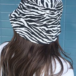 Zebra Bucket Hat バケットハット ゼブラ柄 白黒  ストリート 4枚目の画像