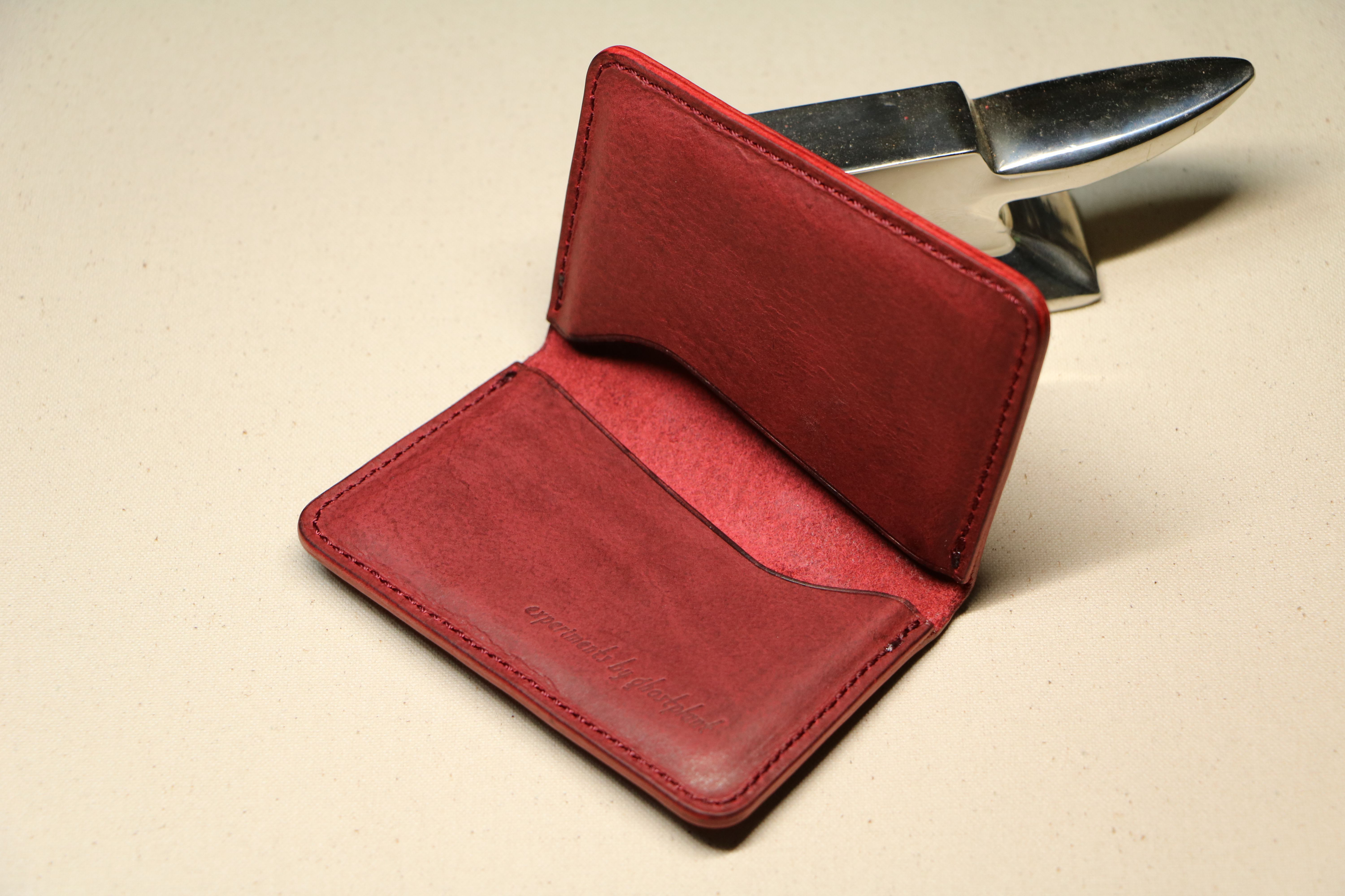 【薄マチ名刺入れ】国産オイル コバルト EC-002