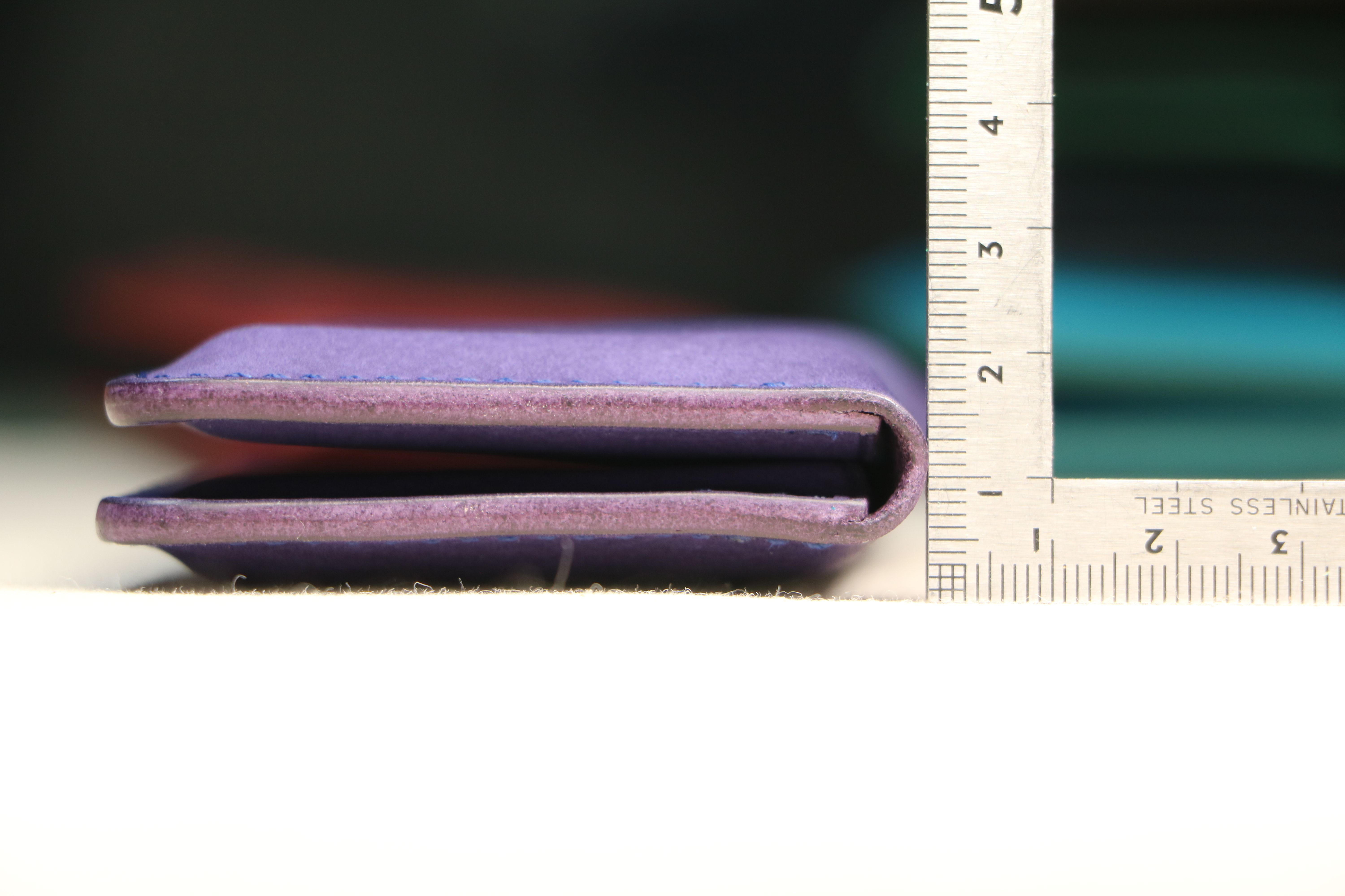 【薄マチ名刺入れ】国産オイル コバルト EC-002