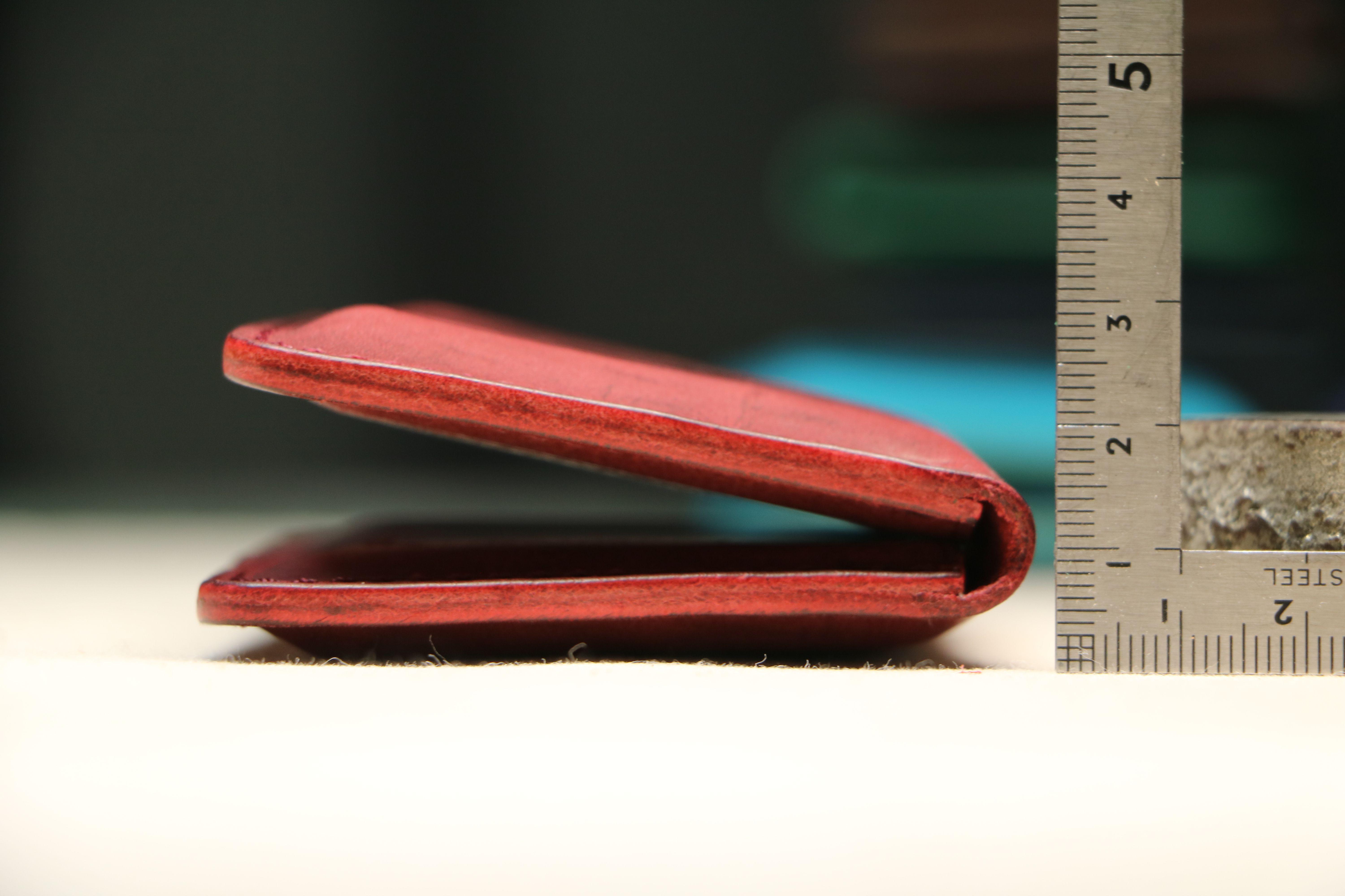 【薄マチ名刺入れ】国産オイル コバルト EC-002