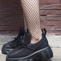 Chunky Heel Platform Sneakers (black) スニーカー ブラック 黒 ストリート 2枚目の画像