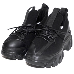 Chunky Heel Platform Sneakers (black) スニーカー ブラック 黒 ストリート 8枚目の画像