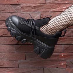 Chunky Heel Platform Sneakers (black) スニーカー ブラック 黒 ストリート 5枚目の画像