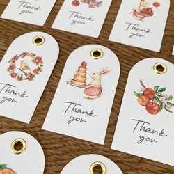 りんごタイム】サンキュータグ 10枚入り 名入れ可 ラッピング タグ