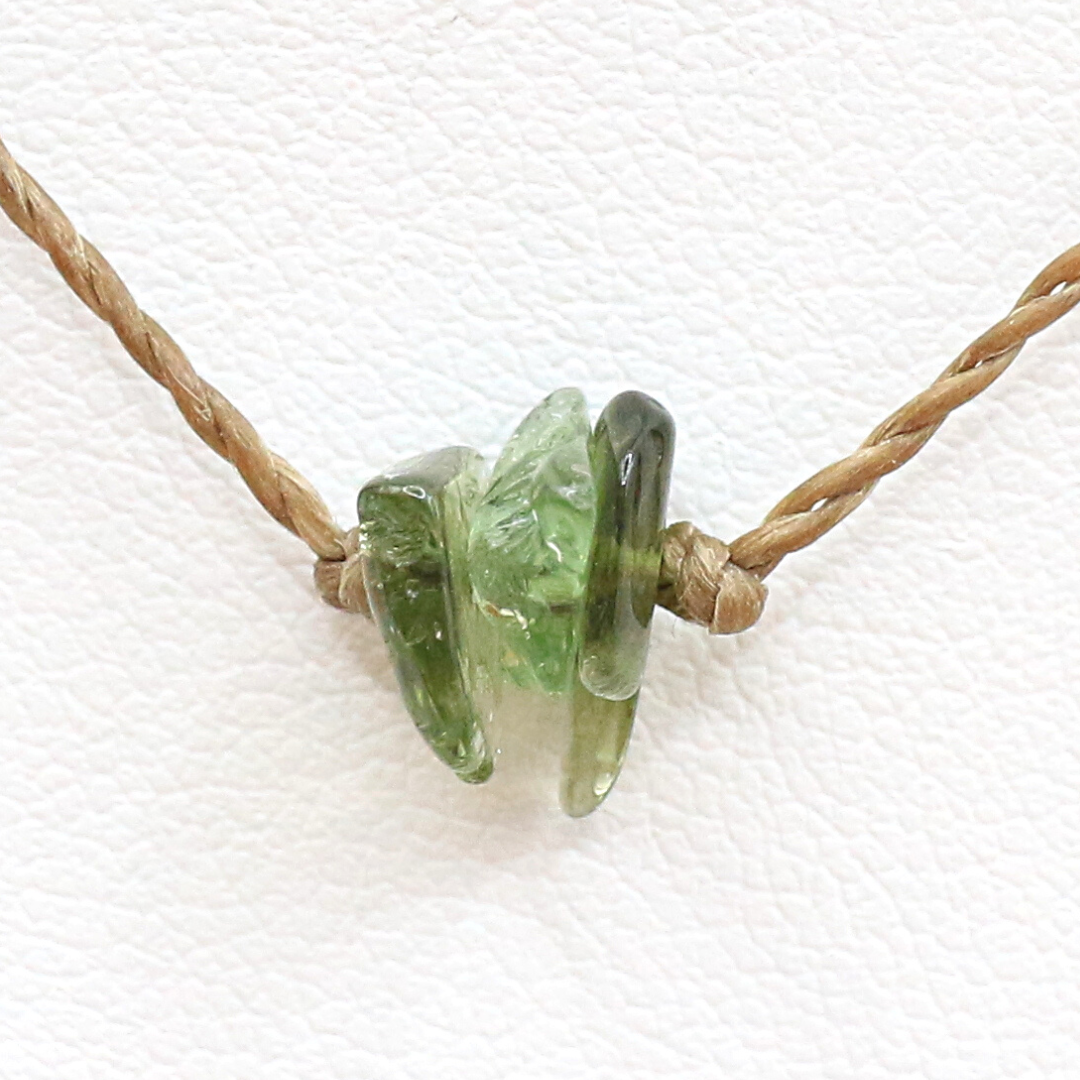 鑑別済 モルダバイト 3連さざれ ビーズ トップ meteorite38