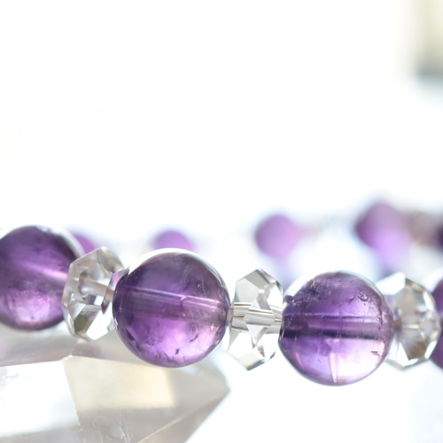 珍品】バイカラーアメジスト11㎜ブレスレット美品希少天然