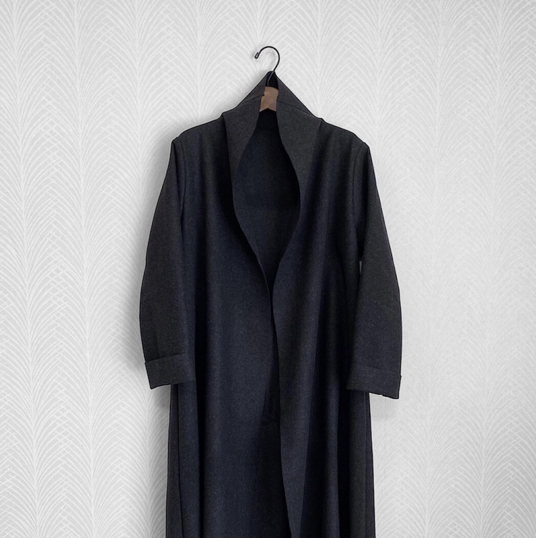 ウールライトメルトン◇チャコールグレー◇ローブコート