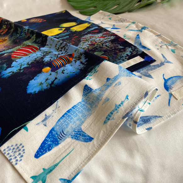 ランチョンマット×2枚セット(45×35cm)☆水族館熱帯魚さめサメ☆給食