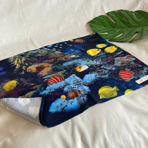 ランチョンマット×2枚セット(45×35cm)☆水族館熱帯魚さめサメ☆給食