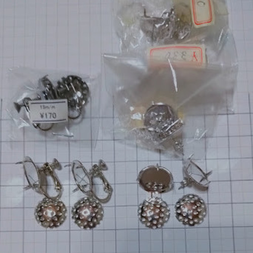 在庫処分!!送料込みアクセサリーパーツ、ブローチ、ピアス、イヤリング 